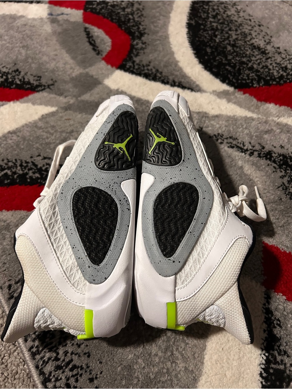 Jordan White Sneakers with Neon Green Accents